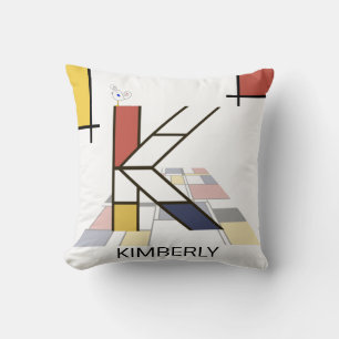 Neoplastizismus Art Cool Monogram. Buchstabe K Kissen