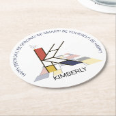 Neoplastizismus Art Cool Monogram. Buchstabe K Runder Pappuntersetzer (Angewinkelt)