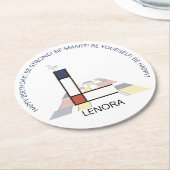 Neoplastizismus Art Cool Monogram. Buchstabe L Runder Pappuntersetzer (Angewinkelt)