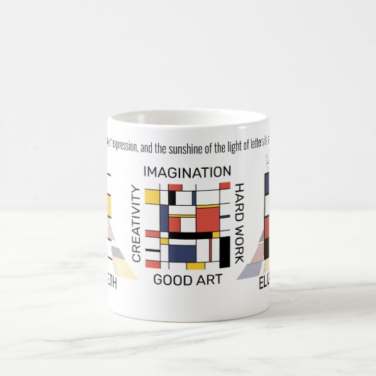 Neoplastizismus Kunst Stilvolles Monogramm. Buchst Kaffeetasse (Mittel)