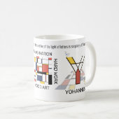 Neoplastizismus Kunst Stilvolles Monogramm. Buchst Kaffeetasse (VorderseiteRechts)