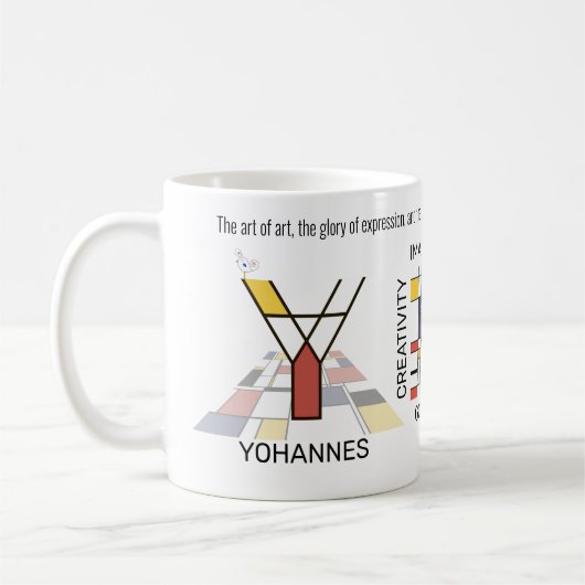 Neoplastizismus Kunst Stilvolles Monogramm. Buchst Kaffeetasse (Links)