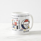 Neoplastizismus Kunst Stilvolles Monogramm. Buchst Kaffeetasse (VorderseiteRechts)