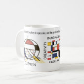 Neoplastizismus Kunst Stilvolles Monogramm. Buchst Kaffeetasse (Vorderseite Links)