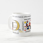 Neoplastizismus Kunst Stilvolles Monogramm. Buchst Kaffeetasse (Vorderseite Links)