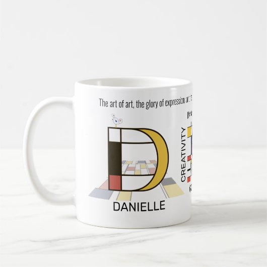 Neoplastizismus Kunst Stilvolles Monogramm. Buchst Kaffeetasse (Links)