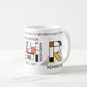 Neoplastizismus Kunst Stilvolles Monogramm. Buchst Kaffeetasse (VorderseiteRechts)