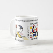 Neoplastizismus Kunst Stilvolles Monogramm. Buchst Kaffeetasse (Vorderseite Links)