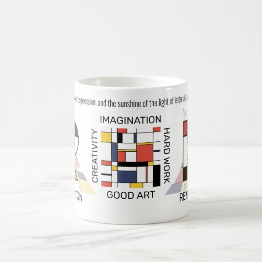 Neoplastizismus Kunst Stilvolles Monogramm. Buchst Kaffeetasse (Mittel)