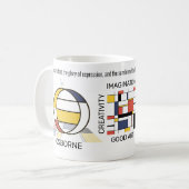 Neoplastizismus Kunst Stilvolles Monogramm. Buchst Kaffeetasse (Vorderseite Links)