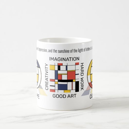 Neoplastizismus Kunst Stilvolles Monogramm. Buchst Kaffeetasse (Mittel)