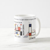 Neoplastizismus Kunst Stilvolles Monogramm. Buchst Kaffeetasse (VorderseiteRechts)