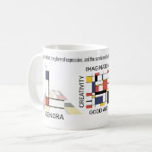 Neoplastizismus Kunst Stilvolles Monogramm. Buchst Kaffeetasse (Vorderseite Links)