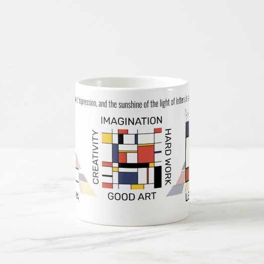 Neoplastizismus Kunst Stilvolles Monogramm. Buchst Kaffeetasse (Mittel)