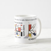 Neoplastizismus Kunst Stilvolles Monogramm. Buchst Kaffeetasse (VorderseiteRechts)