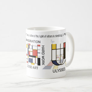 Neoplastizismus Kunst Stilvolles Monogramm. Buchst Kaffeetasse