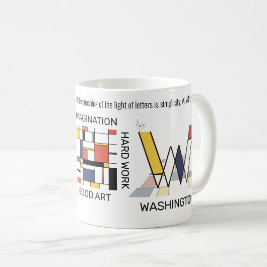 Neoplastizismus Kunst Stilvolles Monogramm. Buchst Kaffeetasse (VorderseiteRechts)