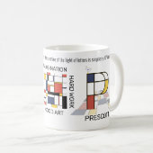 Neoplastizismus Kunst Stilvolles Monogramm. Buchst Kaffeetasse (VorderseiteRechts)