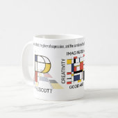 Neoplastizismus Kunst Stilvolles Monogramm. Buchst Kaffeetasse (Vorderseite Links)