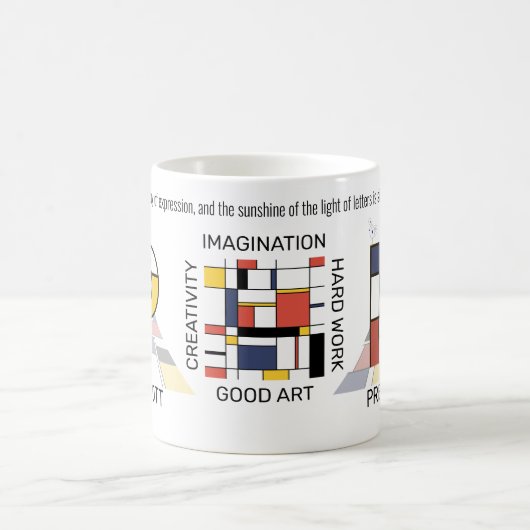 Neoplastizismus Kunst Stilvolles Monogramm. Buchst Kaffeetasse (Mittel)