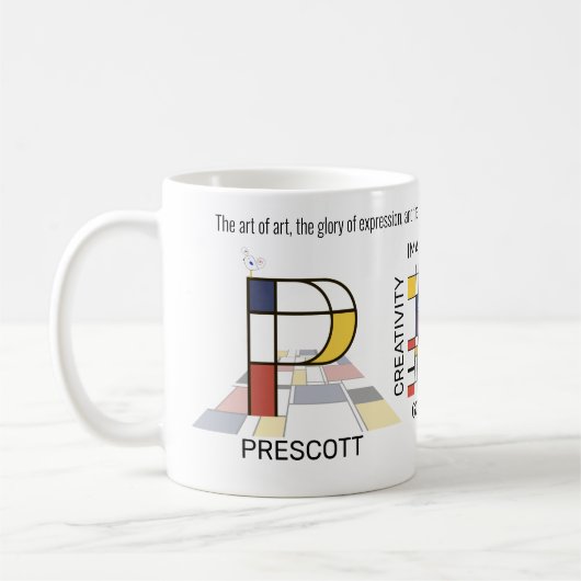 Neoplastizismus Kunst Stilvolles Monogramm. Buchst Kaffeetasse (Links)