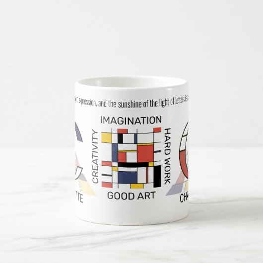 Neoplastizismus Kunst Stilvolles Monogramm. Buchst Kaffeetasse (Mittel)