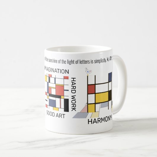 Neoplastizismus Kunst Stilvolles Monogramm. Buchst Kaffeetasse (VorderseiteRechts)
