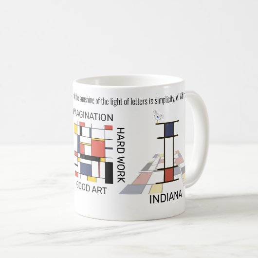 Neoplastizismus Kunst Stilvolles Monogramm. Buchst Kaffeetasse (VorderseiteRechts)