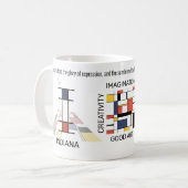 Neoplastizismus Kunst Stilvolles Monogramm. Buchst Kaffeetasse (Vorderseite Links)