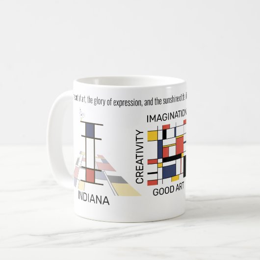 Neoplastizismus Kunst Stilvolles Monogramm. Buchst Kaffeetasse (Vorderseite Links)