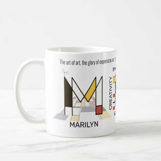 Neoplastizismus Kunst Stilvolles Monogramm. Buchst Kaffeetasse (Links)