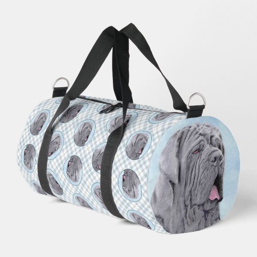 Neopolitan Mastiff Gemälde Grau Original Dog Art Duffle Bag (Linke Seite)