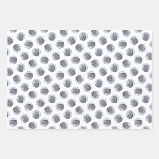 Neopolitan Mastiff Gemälde Grau Original Dog Art Geschenkpapier Set (Vorderseite 2)