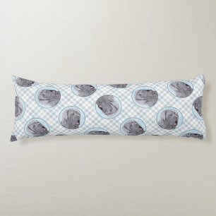 Neopolitan Mastiff Gemälde Grau Original Dog Art Seitenschläferkissen