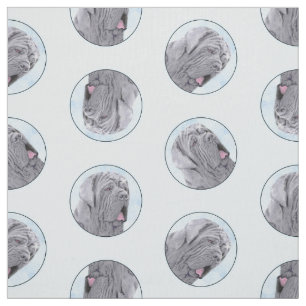Neopolitan Mastiff Gemälde Grau Original Dog Art Stoff