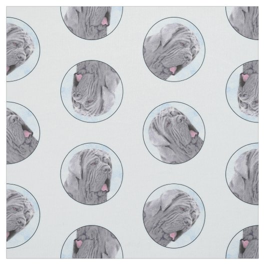 Neopolitan Mastiff Gemälde Grau Original Dog Art Stoff (Muster)
