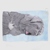 Neopolitan Mastiff Painting - Original Dog Art Golfhandtuch (Horizontal)