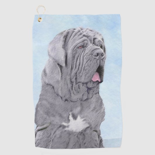 Neopolitan Mastiff Painting - Original Dog Art Golfhandtuch (Vorderseite)