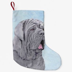 Neopolitan Mastiff Painting - Original Dog Art Kleiner Weihnachtsstrumpf
