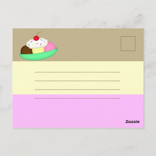 Neopolitan Strip Ice Postkarte (Rückseite)
