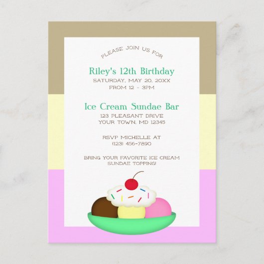 Neopolitan Strip Ice Postkarte (Vorderseite)