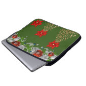 Neopren Christmas Laptop Sleeve 15 in, Poinsettia (Vorne Knopf)