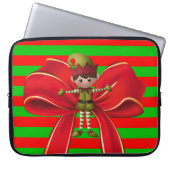 Neopren Christmas Laptop Sleeve 15 Zoll, Elf (Vorderseite)