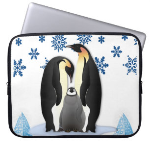 Neopren Christmas Laptop Sleeve 15 Zoll, Pinguin
