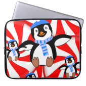 Neopren Christmas Laptop Sleeve 15 Zoll, Pinguin (Vorderseite)