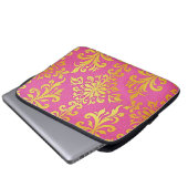 Neopren Gold Glitzer Pink Notebook-Case Laptopschutzhülle (Vorne Knopf)