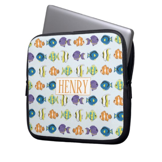 Neopren-Laptop-Sieb 10 in tropischem Fischmuster Laptopschutzhülle (Vorderseite Links)