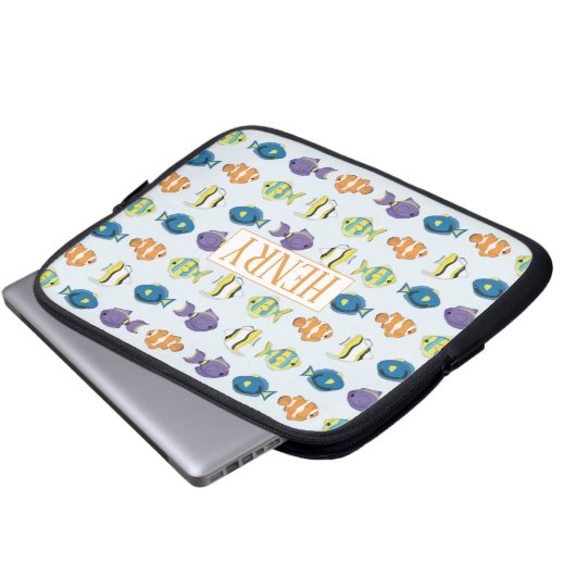 Neopren-Laptop-Sieb 10 in tropischem Fischmuster Laptopschutzhülle (Vorne Knopf)