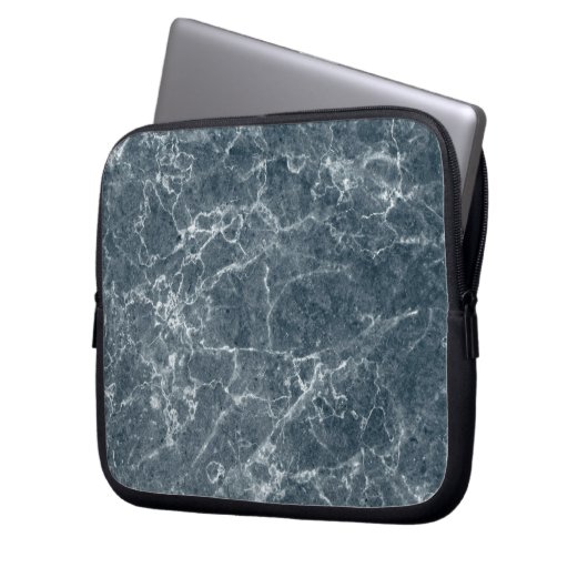 Neopren, schwarzer Marmor, 10 cm großer Laptop-Sie Laptopschutzhülle (Vorderseite Links)