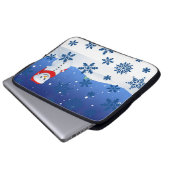 Neopren Weihnachten Laptop-Sieb 15 Zoll, Schneeman Laptopschutzhülle (Vorne Knopf)